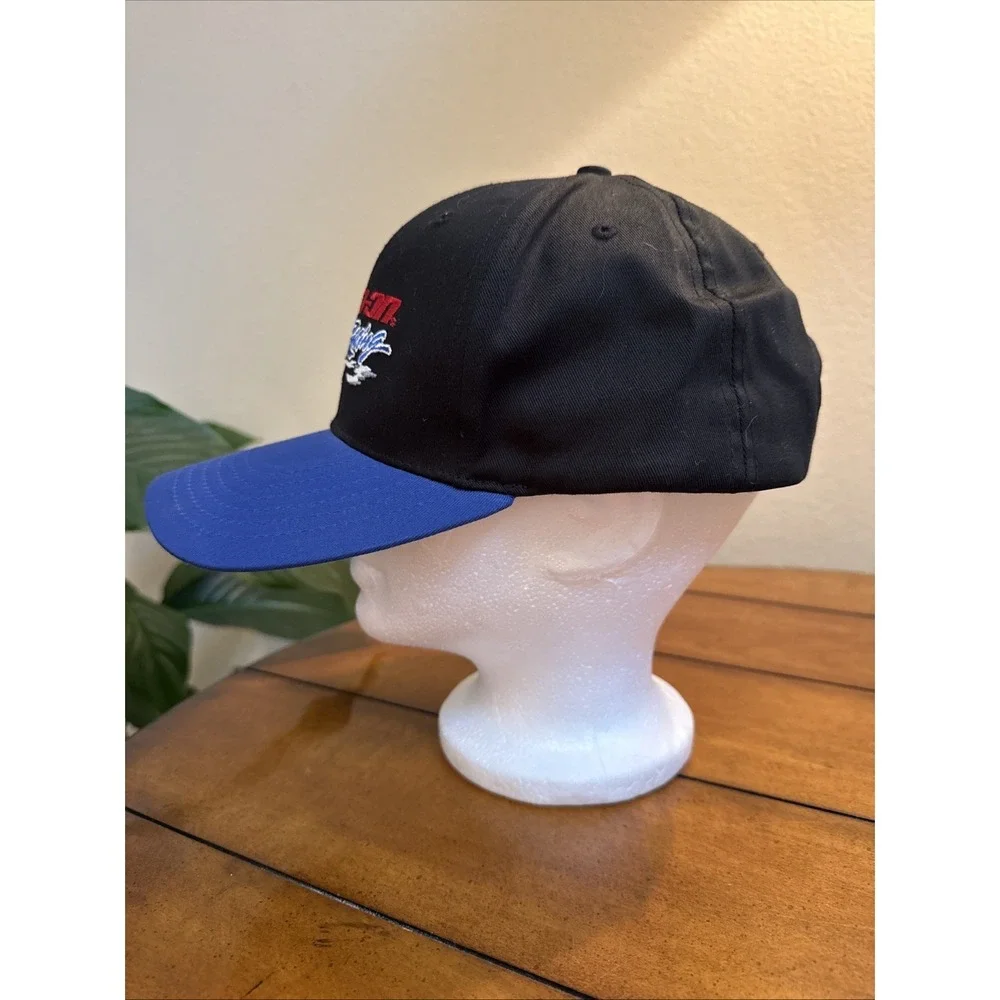 Vintage Snap-On Racing Hat Black Blue Adjustable Cap Embroidered Logo